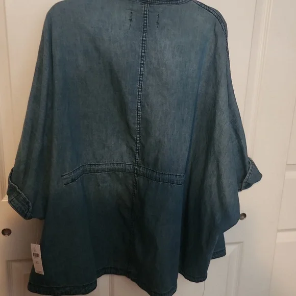 Anthropologie Denim Drawstring Jacket PILCRO - Picture 8 of 8